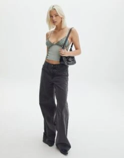 Lace Detail Cropped Cami -Glassons jeronimo lace tank lost pearlblack full tv111894lac