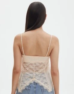 Lace Tie Front Split Top -Glassons jupiter lace hanky tank peach sorbet back tv130464lac