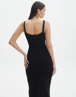 Round Neckline Knit Maxi Dress -Glassons kelly round neck black back kd119942knt