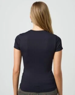 Supersoft Long Line Tee -Glassons kimmy t shirt black back ts55072pln