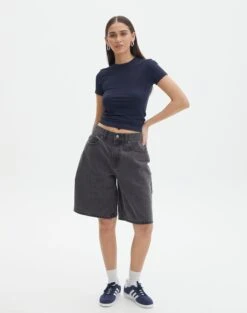 Supersoft Long Line Tee -Glassons kimmy t shirt navy blazer full ts55072pln