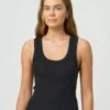 Ribbed Thick Strap Tank -Glassons kleo thick bind tank black front tv120861orib 1