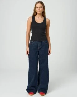 Ribbed Thick Strap Tank -Glassons kleo thick bind tank black full tv120861orib