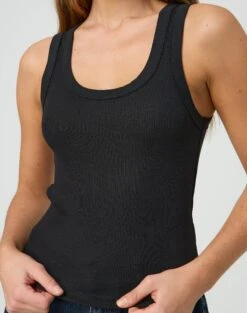 Ribbed Thick Strap Tank -Glassons kleo thick bind tank black imageback tv120861orib