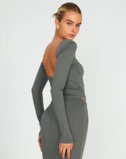 Supersoft Backless Long Sleeve Top 33 Supersoft Backless Long Sleeve Top -Glassons layley longsleeve cypress front tl102955pch