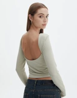 Supersoft Backless Long Sleeve Top 28 Supersoft Backless Long Sleeve Top -Glassons layley longsleeve sea mist front tl102955pch