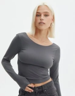 Supersoft Backless Long Sleeve Top 25 Supersoft Backless Long Sleeve Top -Glassons layley longsleeve shadow dancer back tl102955pch
