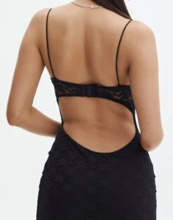 Lace Cupped Fitted Maxi Dress -Glassons layne lace maxi dress black detail dl106098lce