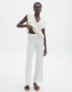 Tailored Side Split Mid Rise Pant 41 Tailored Side Split Mid Rise Pant -Glassons lesta loose knit pant white front pw118853knt 2