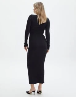 Luxe Lounge Modal Long Sleeve Maxi Dress -Glassons lili ls modal maxi dress black back dl103338mod