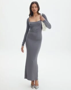 Luxe Lounge Modal Backless Long Sleeve Maxi Dress -Glassons lili ls modal maxi dress well suited front dl103338mod