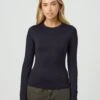 Supersoft Long Sleeve Top -Glassons limmy slinky longsleeve black front tl55301pch