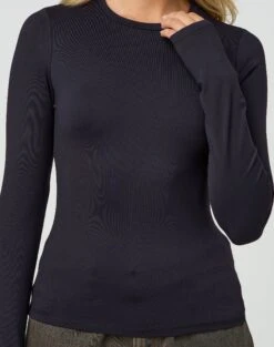 Supersoft Long Sleeve Top -Glassons limmy slinky longsleeve black imageback tl55301pch