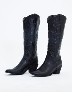 Ringspun Low Rise Denim Skirt -Glassons lola cowboy boot black front sh53399pu 3