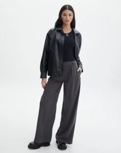 Denim V Neck Waistcoat -Glassons lorence tailored pant charcoal front pw69506pln