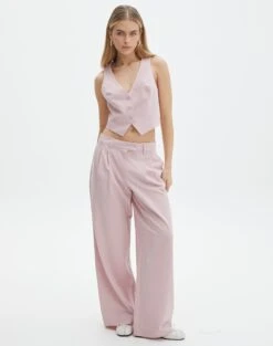 Mid Rise Wide Leg Pant -Glassons loretta wide leg pant baby suit detail pw51730pln