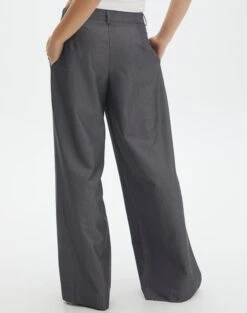 Mid Rise Wide Leg Pant -Glassons loretta wide leg pant charcoal marle back pw51730pln