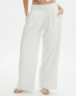 Mid Rise Wide Leg Pant -Glassons loretta wide leg pant milk full pw51730pln