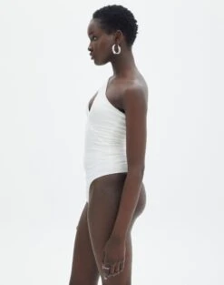 Supersoft One Shoulder Long Sleeve Cut Out Bodysuit -Glassons lua asymmetric cut out bodysuit milk detail tb116518pch