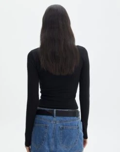 V Neck Long Sleeve Top 28 V Neck Long Sleeve Top -Glassons lulu longsleeve black back tl93240orib