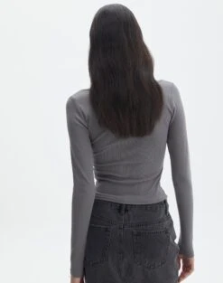 V Neck Long Sleeve Top 38 V Neck Long Sleeve Top -Glassons lulu longsleeve keep your coal back tl93240orib