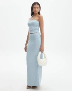 Denim Maxi Skirt -Glassons meg supersoft maxi skirt blue bubble front sl51179pln 5