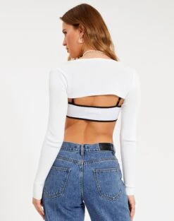 Knit Long Sleeve Shrug -Glassons miley shrug milk back kc51262knt