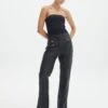 Faux Leather Moto Zip Straight Leg Pant -Glassons milly pu moto pants black front pw96799pu