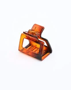 Split Tie Front Print Blouse -Glassons mini cube hair clip brown tort front ha102281clp 1