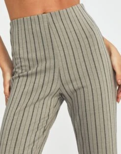 High Rise Pinstripe Flare Ponte Pant -Glassons minogue super flare ponte pants neutral pinstripe imageback pw52146stp