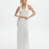 Drawstring Satin Maxi Skirt -Glassons molly satin maxi skirt white front sl137027satl