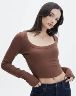 Mid Rise Split Flare Ponte Pant -Glassons mylie wide rib scoop deep umber front tl111290vis