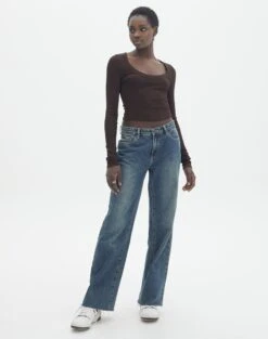 Scoop Neck Long Sleeve Crop Top 28 Scoop Neck Long Sleeve Crop Top -Glassons mylie wide rib scoop its soy cute full tl111290vis