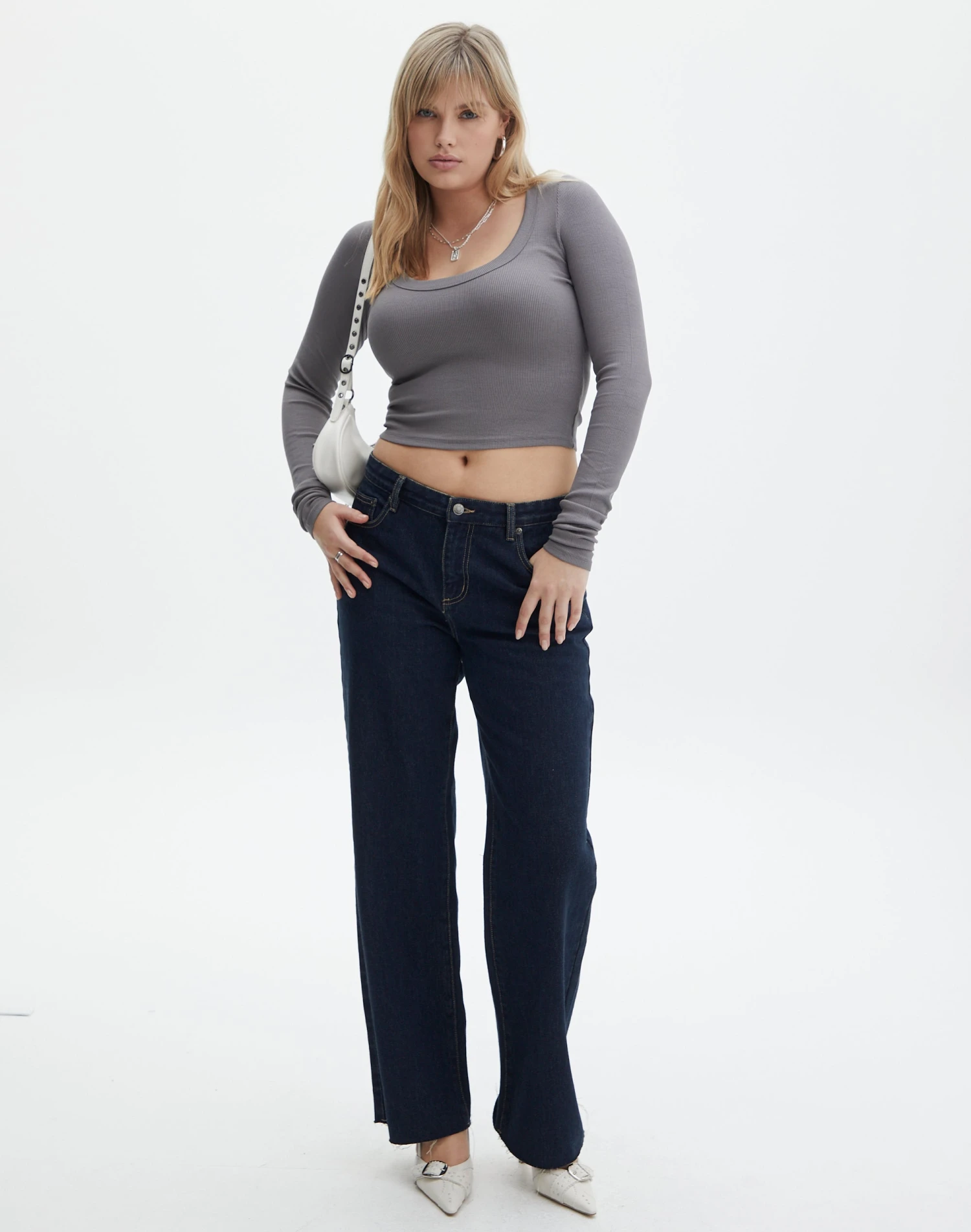 Scoop Neck Long Sleeve Crop Top 19 Scoop Neck Long Sleeve Crop Top - Image 17