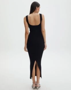 Scoop Neck Ribbed Knit Midi Dress 24 Scoop Neck Ribbed Knit Midi Dress -Glassons nia knit dress black back kd109815knt