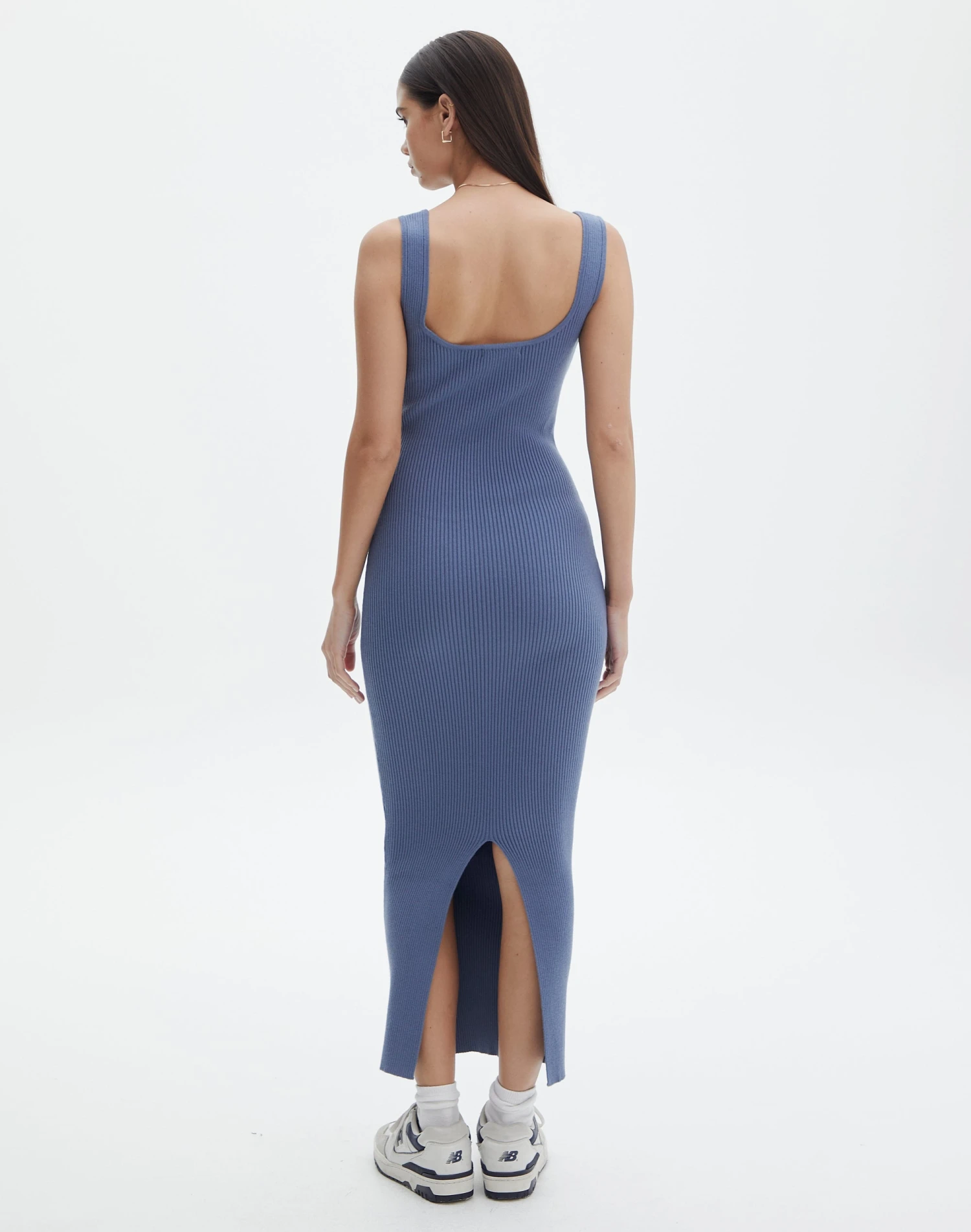 Scoop Neck Ribbed Knit Midi Dress 10 Scoop Neck Ribbed Knit Midi Dress - Image 8