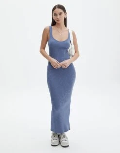 Strapless Denim Midi Dress -Glassons nia knit dress moby dick front kd109815knt 4