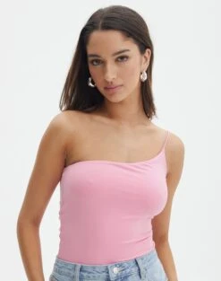 Twist Front Rib Knit Crop Top -Glassons nolan one shoulder bodysuit gimme guava front tb148678pch