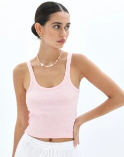 Cropped Cap Sleeve Knit Top -Glassons o bob strappy tank rose and thorne front tv55485orib