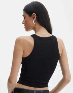 Crew Neck Longline Tank -Glassons o frank longline tank black back tv115122orib