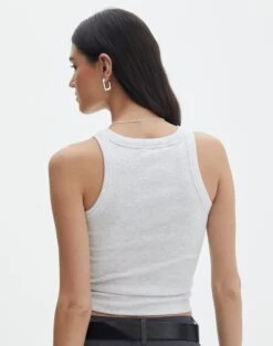 Crew Neck Longline Tank -Glassons o frank longline tank snow marle back tv115122orib
