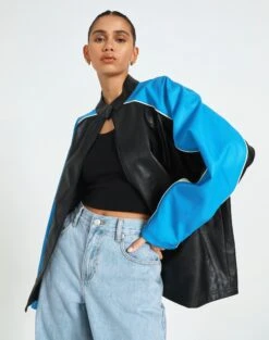 Strapless Denim Offcut Mini Dress -Glassons oatman oversized moto jacket colour block front jw101770pu 2