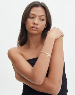 Strappy Ruched Bikini Bottom -Glassons open link plated bracelet silver front je144593bra 5