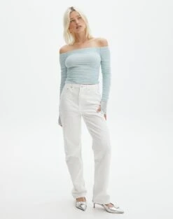 Ruched Mesh Off The Shoulder Top -Glassons oreo off the shoulder top mist me full tl124256rmsh
