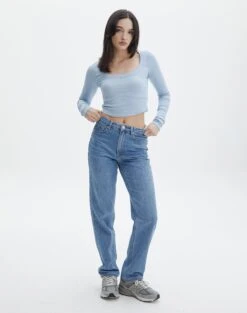 Cotton Scoop Neck Long Sleeve Top 40 Cotton Scoop Neck Long Sleeve Top -Glassons p wylie wide rib scoop icecap full tl53892prib