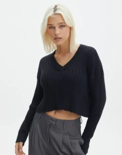 Cotton Cargo Stitch Pant 41 Cotton Cargo Stitch Pant -Glassons paige preppy v neck black front kl90519oca