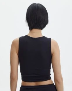 Supersoft High Neck Crop Tank -Glassons penelope super soft tank black back tv106845pch