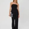 Double Button Tailored Pant -Glassons penny button suit pant black front pw91835pln
