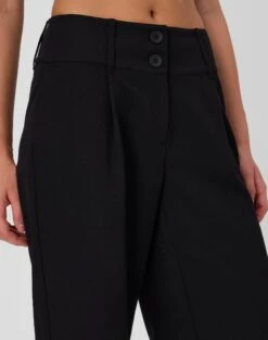 Double Button Tailored Pant -Glassons penny button suit pant black imageback pw91835pln