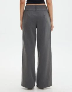 Double Button Tailored Pant -Glassons penny button suit pant charcoal back pw91835pln